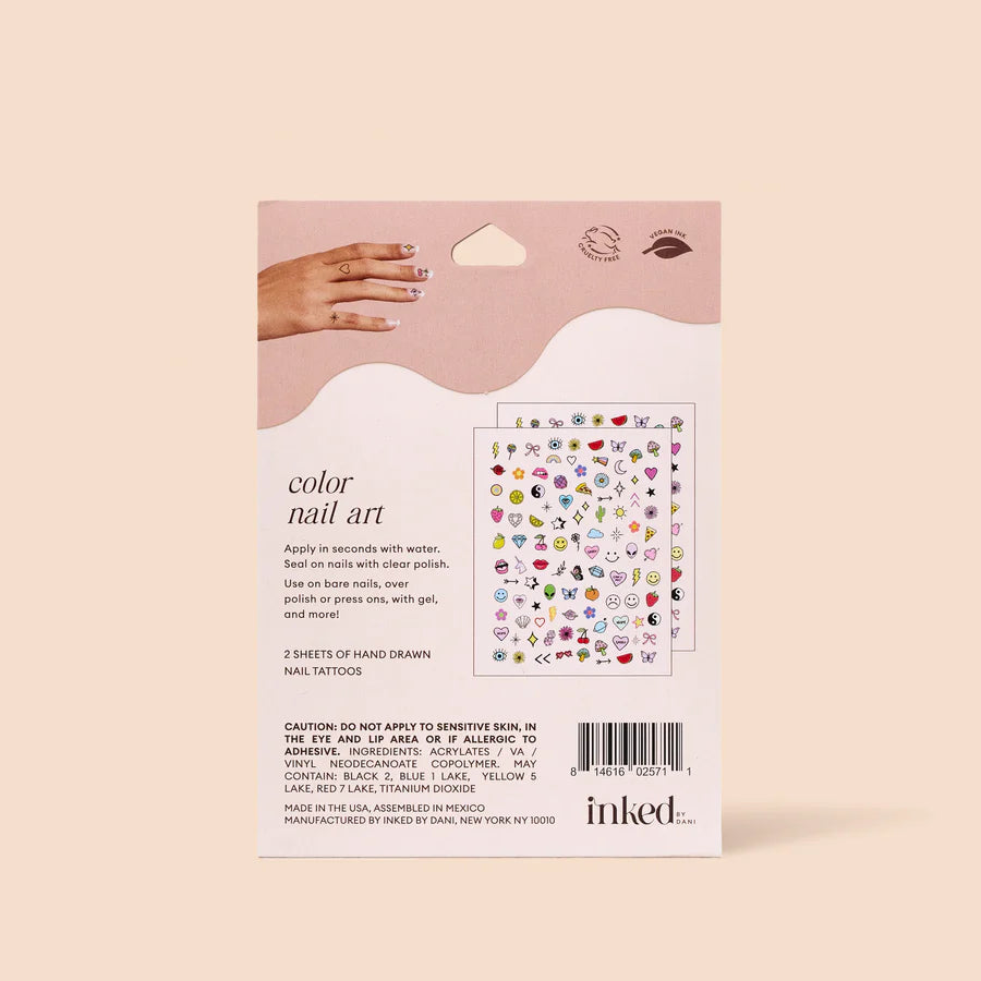 Color Nail Art Húðflúr