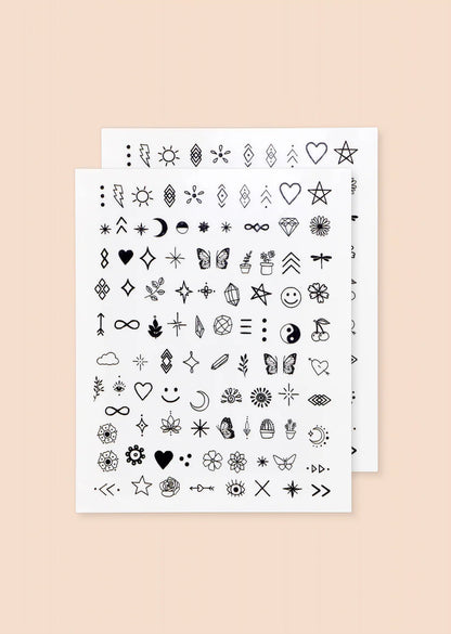 B&W Nail Art Húðflúr