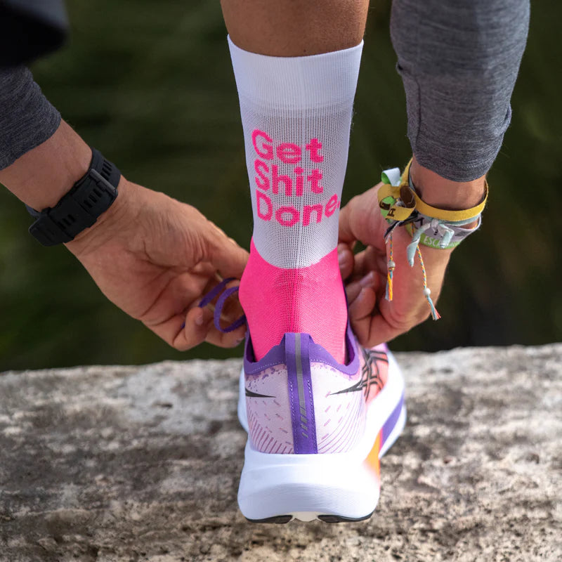Get Shit Done - Hlaupasokkar - Bleikur