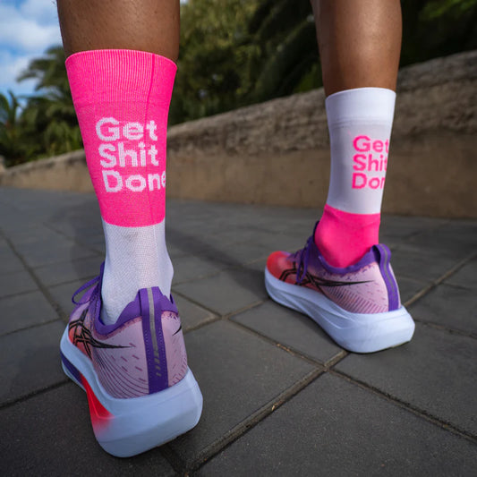 Get Shit Done - Hlaupasokkar - Bleikur